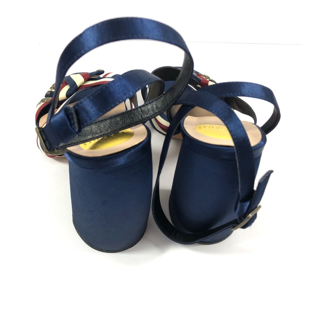 NWOB Eloquii Jules Blue Red White Stud Block Heels - Picture 7 of 8